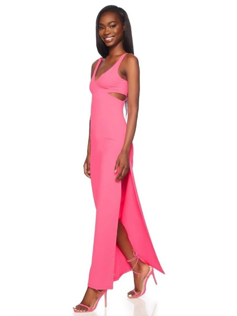 Susana Monaco Size Large Watermelon Side Cut Out Maxi Dress NWT
